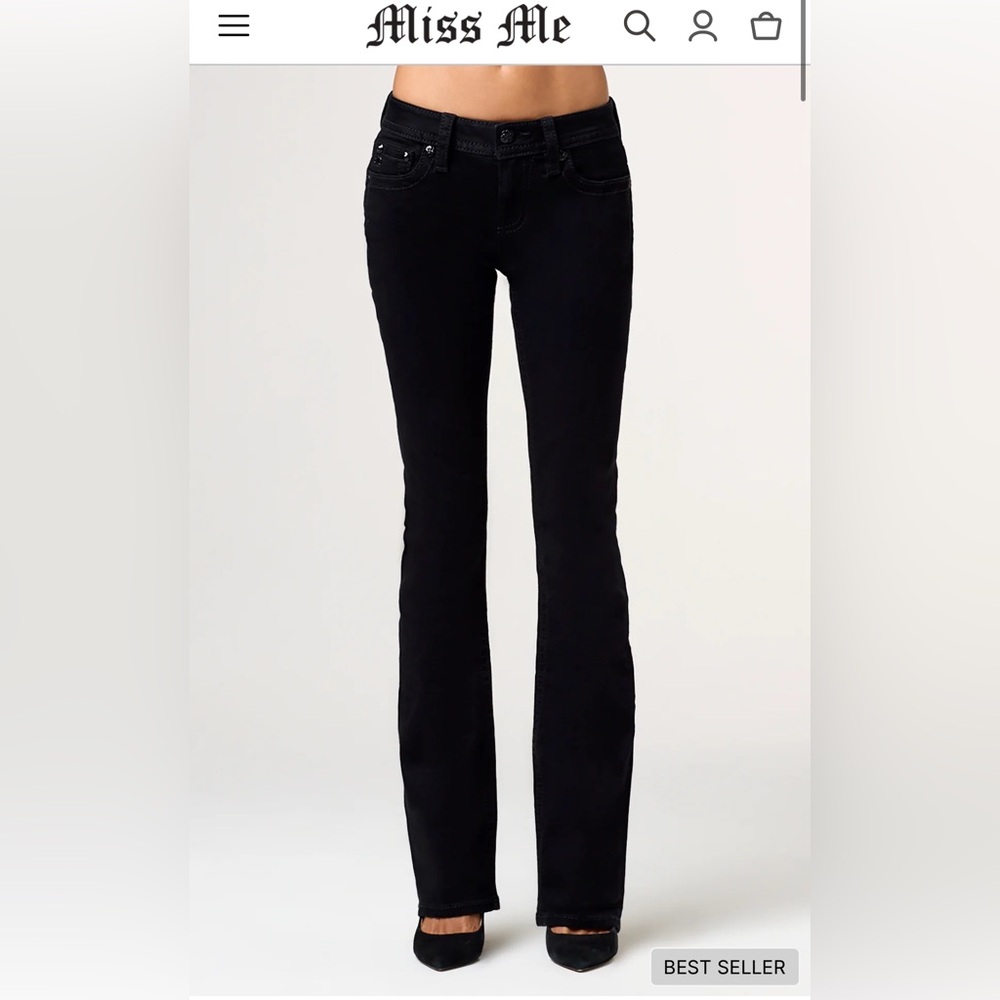 NWOT - Miss Me Mid Rise Black Boot Cut Women's Jeans 29x34in